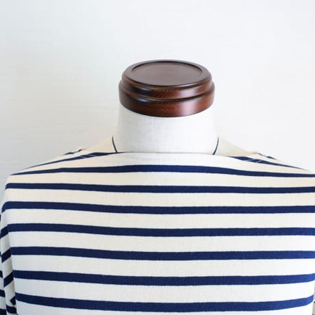 【SAINT JAMES/セントジェームス】OUESSANT SHIRT ウエッソン シャツ　キナリ×ネイビー