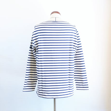 【SAINT JAMES/セントジェームス】OUESSANT SHIRT ウエッソン シャツ　キナリ×ネイビー
