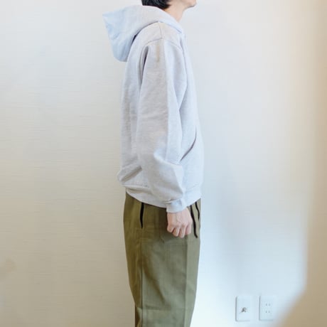 【LOS ANGELES APPAREL/ロサンゼルスアパレル】 14OZ HEAVY WEIGHT ZIP PARKA　ライトグレー
