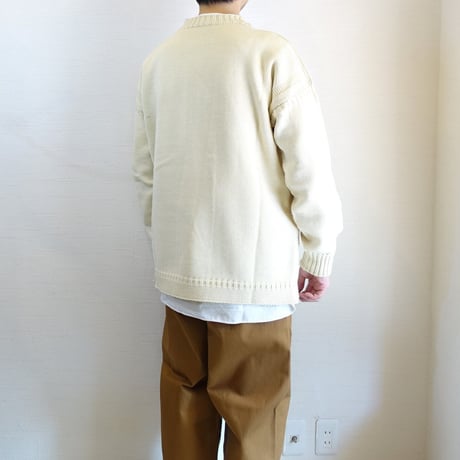 【 Guernsey Woollens/ガンジーウーレンズ】TRADITIONAL GUERNSEY SWEATER トラディショナル ガンジーセーター　クリーム