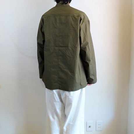 【ARMY TWILL/アーミーツイル】Cotton Polyester Plain Wave Tape Shirt　コットンポリエステル プレーンウィーブ テープシャツ　カーキ