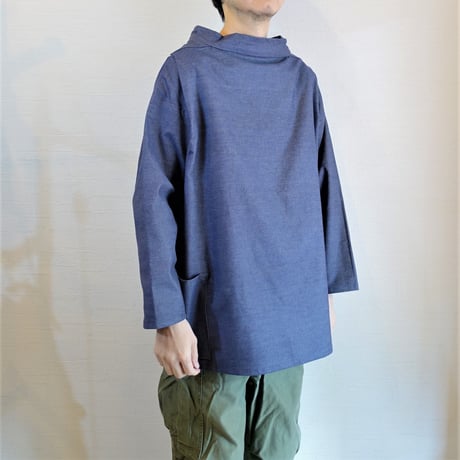 【Newlyn Smocks/ニューリン スモック】Round Neck Smocks　ラウンドネックスモック　デニム