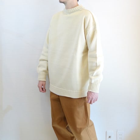 【 Guernsey Woollens/ガンジーウーレンズ】TRADITIONAL GUERNSEY SWEATER トラディショナル ガンジーセーター　クリーム