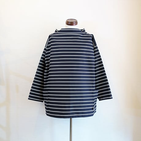 【Newlyn Smocks/ニューリン スモック】Round Neck Smocks　ラウンドネックスモック　ボーダー（ネイビー×ホワイト）