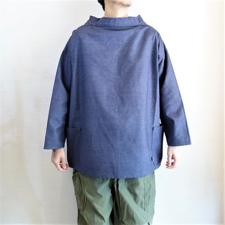 【Newlyn Smocks/ニューリン スモック】Round Neck Smocks　ラウンドネックスモック　デニム
