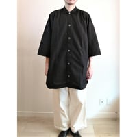 【Swedish Army Hospital Shirts DeadStock Fabric Dyeing Black】スウェーデン軍 ホスピタルシャツ DeadStock 後染めブラック