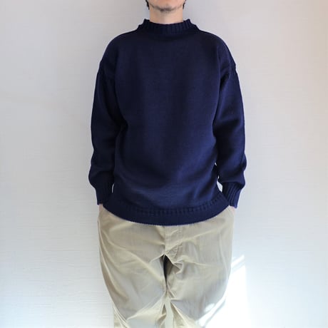 【 Guernsey Woollens/ガンジーウーレンズ】TRADITIONAL GUERNSEY SWEATER トラディショナル ガンジーセーター　ネイビー