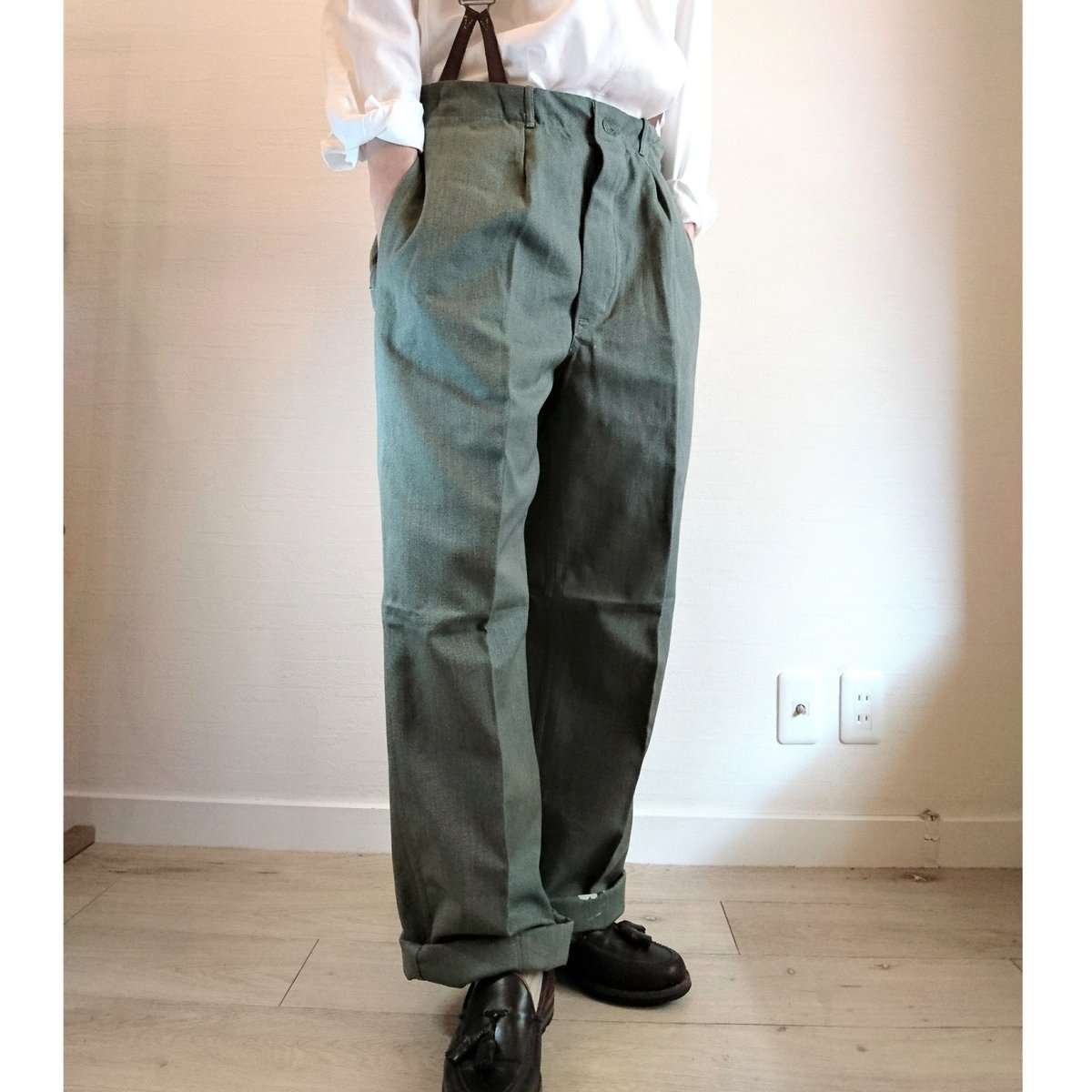 Swedish Army 50's Prisoner Pants DeadStock】 スウ