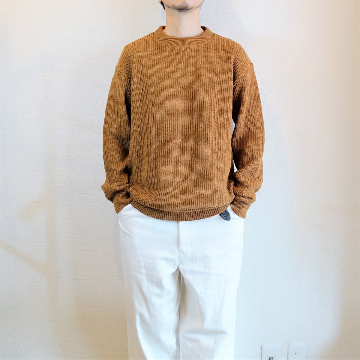 【BINGHAMTON/ビンガムトン】SHAKER SWEATER シェーカーセーター キャメル