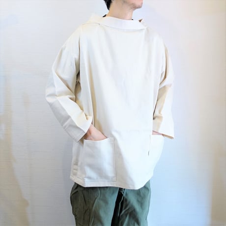 【Newlyn Smocks/ニューリン スモック】Round Neck Smocks　ラウンドネックスモック　オフホワイト