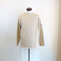 【SAINT JAMES/セントジェームス】OUESSANT SHIRT ウエッソン シャツ　キナリ×モカ