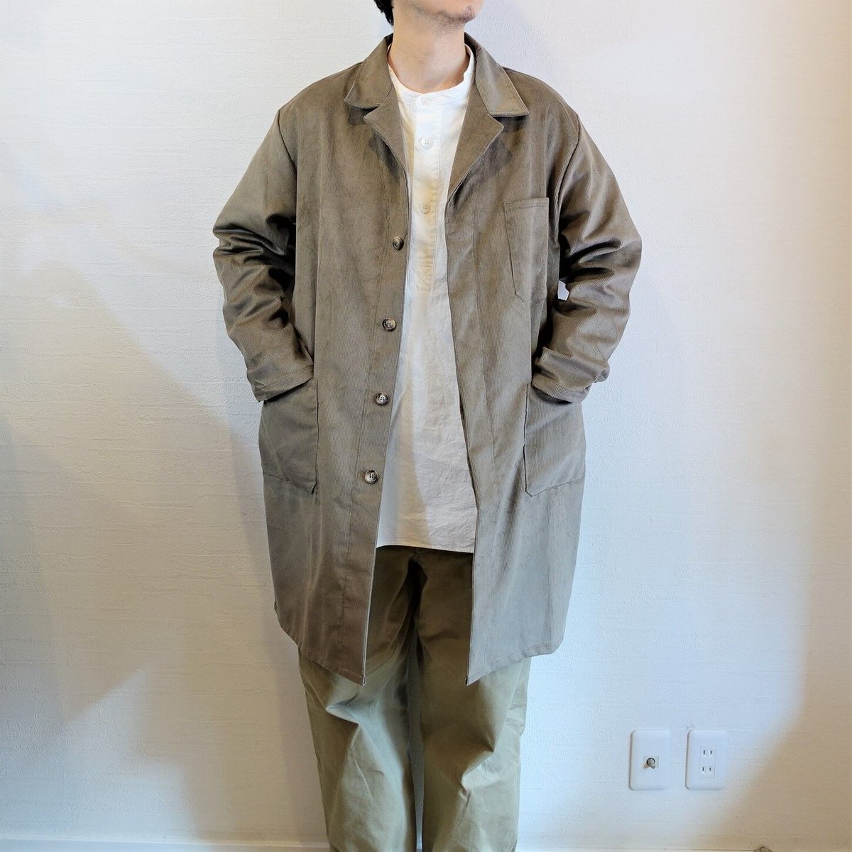 【Massaua/マッサワ】Corduroy Work Coat コーデュロイ ワークコート グレー