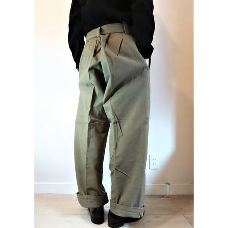 【French Army M-38 Motorcycle Pants Wood Button DeadStock】フランス軍  M-38 モーターサイクルパンツ ウッドボタン DeadStock