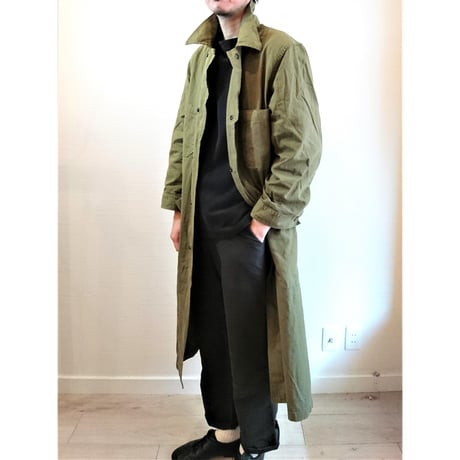 【US.Army 80's Inspector Coat DeadStock Fabric Dyeing】アメリカ軍 80's インスペクターコート DeadStock 後染め　オリーブ