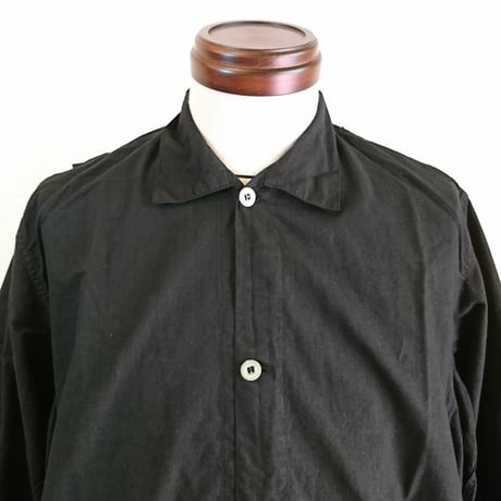 【Swedish Army Hospital Shirts DeadStock Fabric Dyeing Black】スウェーデン軍 ホスピタルシャツ DeadStock 後染めブラック