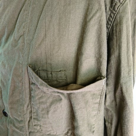 【US.Army 80's Inspector Coat DeadStock Fabric Dyeing】アメリカ軍 80's インスペクターコート DeadStock 後染め　オリーブ