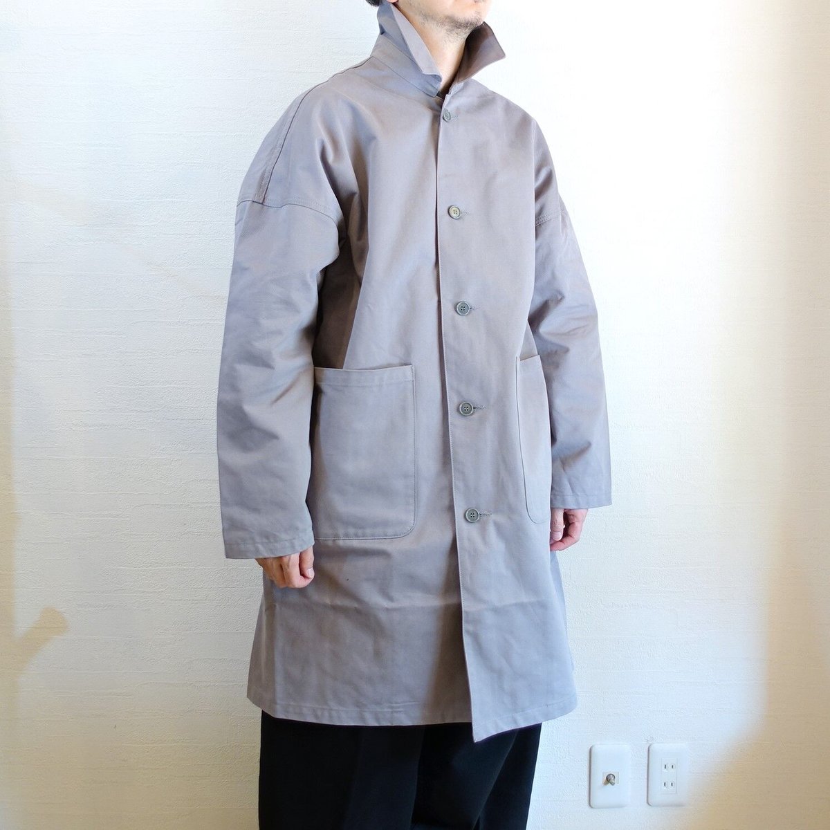 DUSTER COA/38/コットン/BLK/無地/YAR-18AW 18/DUSTER COAT 