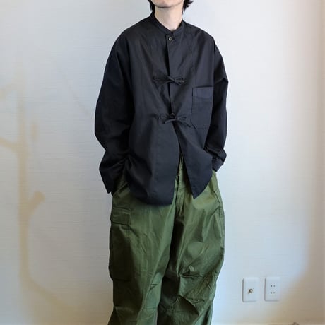 【ARMY TWILL/アーミーツイル】Cotton Polyester Plain Wave Tape Shirt　コットンポリエステル プレーンウィーブ テープシャツ　ブラック