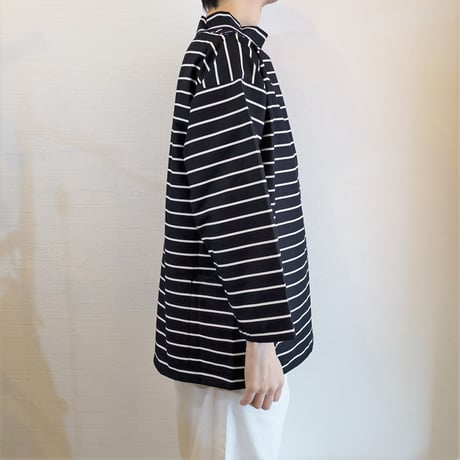 【Newlyn Smocks/ニューリン スモック】Round Neck Smocks　ラウンドネックスモック　ボーダー（ネイビー×ホワイト）