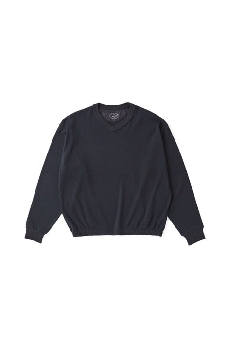 OLD JOE(オールドジョー) -V-NECK SILK NEP RIBED TOPS(ON