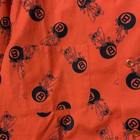 NorthNoName(ノースノーネーム)-NNN PATCH PATTERN 8BALL L/S SHIRT(ORANGE)