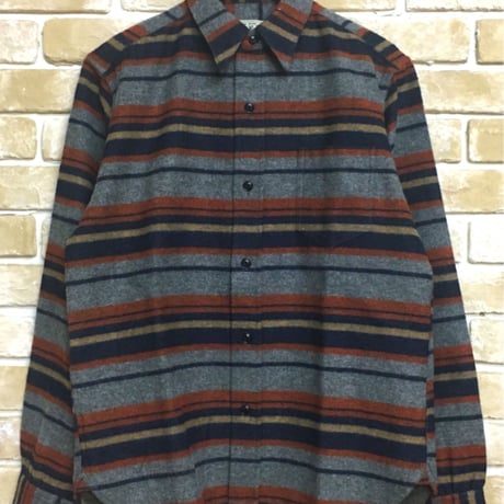 NorthNoName(ノースノーネーム) - BLANKET BORDER SHIRT(ORANGE)