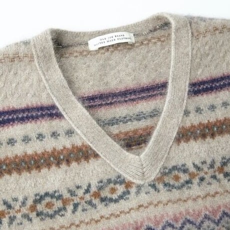 OLD JOE(オールドジョー) -FAIR ISLE V-NECK VEST(DUNE)