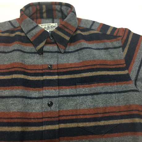 NorthNoName(ノースノーネーム) - BLANKET BORDER SHIRT(ORANGE)