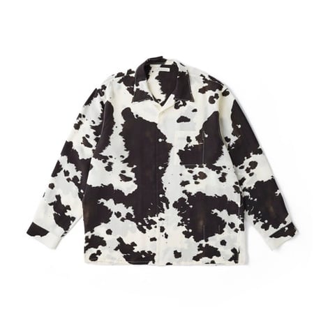 OLD JOE(オールドジョー) -ORIGINAL PRINTED OPEN COLLAR SHIRTS COW Long-sleeve(BLACK)