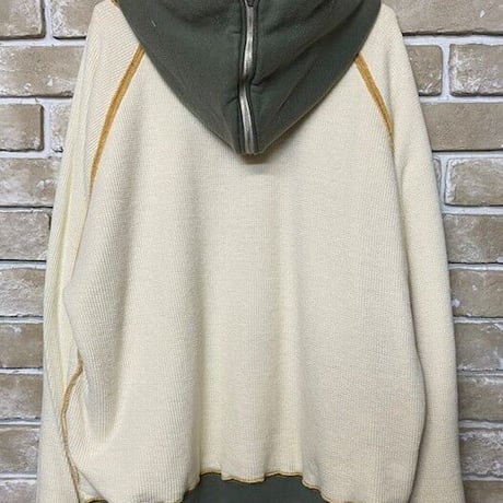 NorthNoName(ノースノーネーム)-TWO TONE RABBIT HOODIE(MUSTARD)