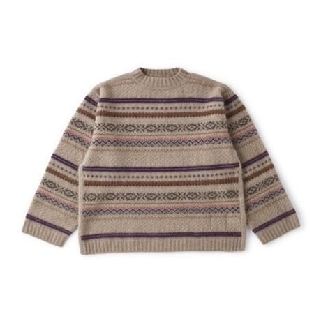OLD JOE(オールドジョー) -FAIR ISLE MOCK NECK JUMPER(DUNE)