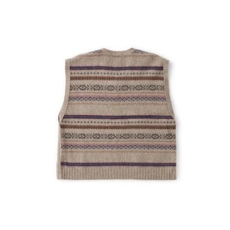 OLD JOE(オールドジョー) -FAIR ISLE V-NECK VEST(DUNE)