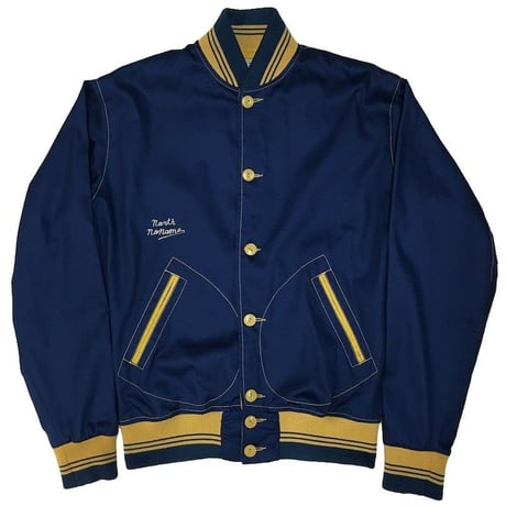 NorthNoName(ノースノーネーム)-COTTON VARSITY JACKET(BLUE)