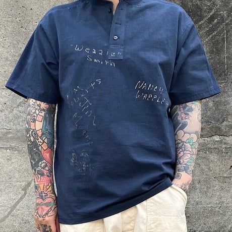 NorthNoName(ノースノーネーム)-HENRY NECK SHIRTS(NAVY)