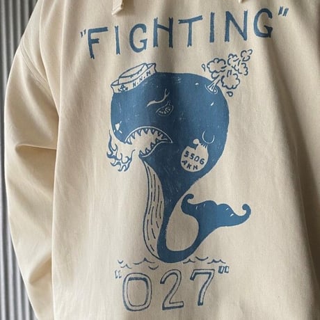 NorthNoName(ノースノーネーム)-FIHGTING WHALE SALVAGE PARKA(WHITE)