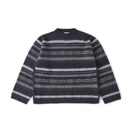 OLD JOE(オールドジョー) -FAIR ISLE MOCK NECK JUMPER(GRAPHITE)