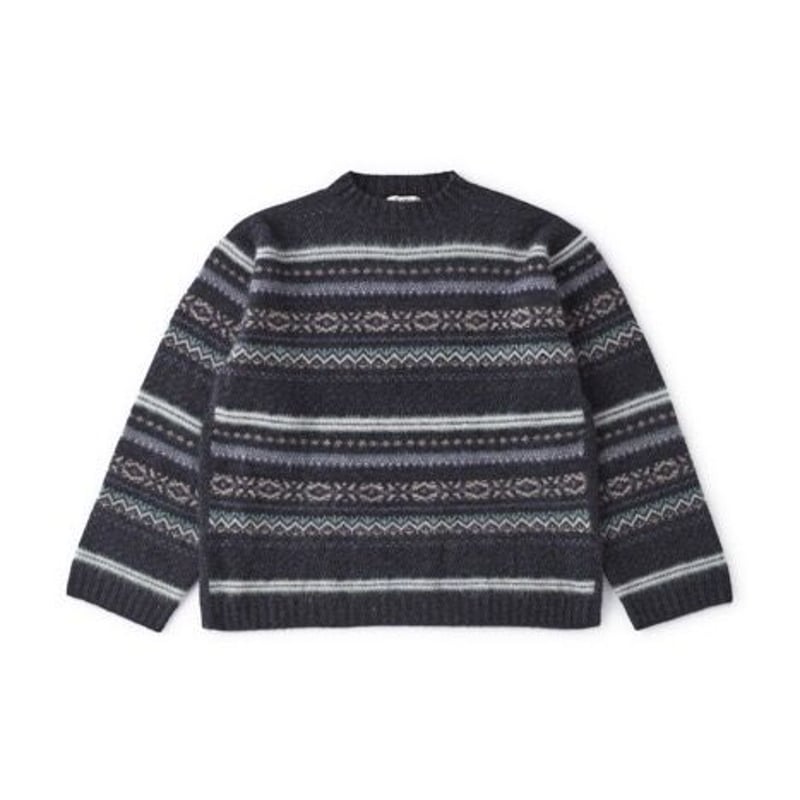 OLD JOE(オールドジョー) -FAIR ISLE MOCK NECK JUMPER(GR