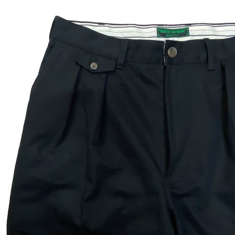 NorthNoName(ノースノーネーム)-TOW TUCK TROUSERS(BLACK)