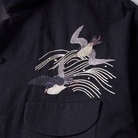 OLD JOE(オールドジョー) -SWALLOW COLLAR NASSOU SHIRTS EMBROIDERY(BLACK)