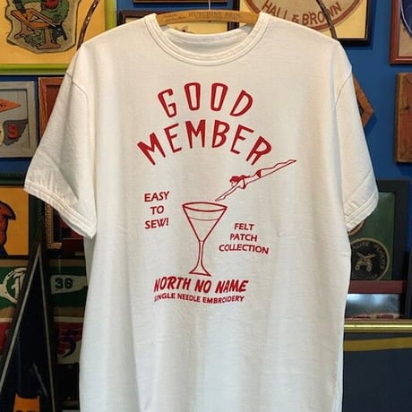 NorthNoName(ノースノーネーム)-NNT-2101 PATCH DESIGN PRINT T-SH(WHITE/RED)