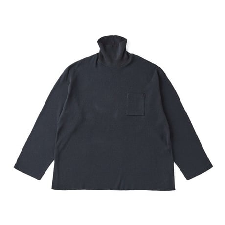 OLD JOE(オールドジョー) -TURTLE-NECK SILK NEP RIBED TOPS(ONYX BLACK)