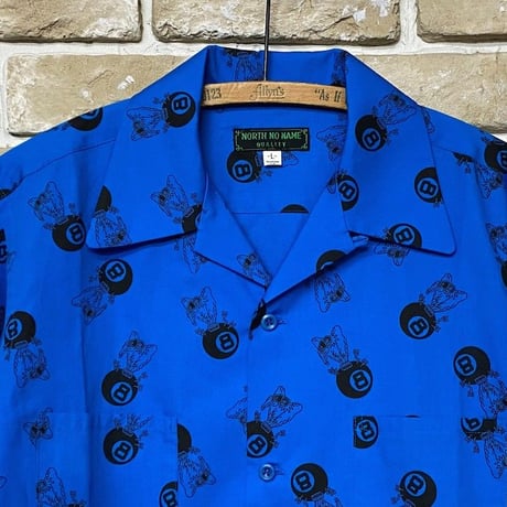 NorthNoName(ノースノーネーム)-NNN PATCH PATTERN 8BALL L/S SHIRT(BLUE)