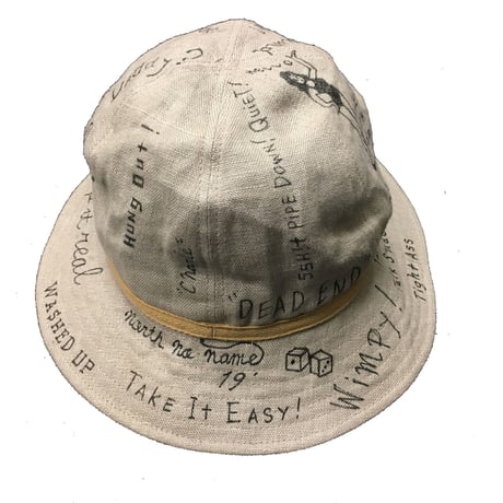 NorthNoName(ノースノーネーム)-”MESSAGE” LINEN HAT(BEIGE)