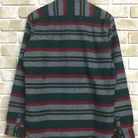 NorthNoName(ノースノーネーム) - BLANKET BORDER SHIRT(GREEN)