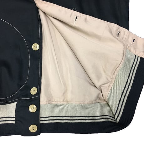 NorthNoName(ノースノーネーム)-COTTON VARSITY JACKET(BLACK)