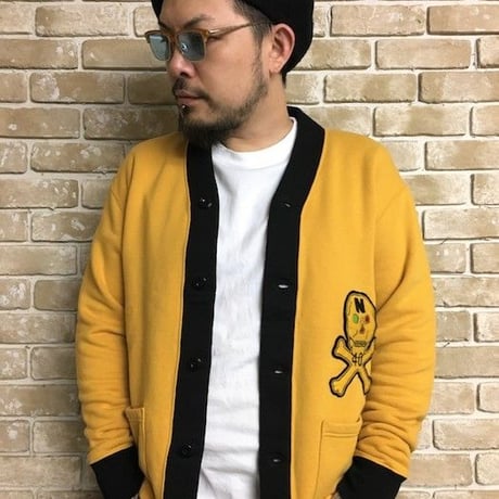 NorthNoName(ノースノーネーム)-TWO-TONE SWEAT CARDIGAN(MUSTARD)