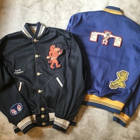 NorthNoName(ノースノーネーム)-COTTON VARSITY JACKET(BLUE)