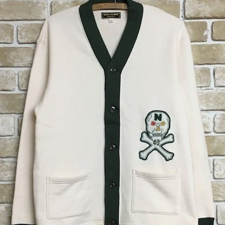 NorthNoName(ノースノーネーム)-TWO-TONE SWEAT CARDIGAN(WHITE)