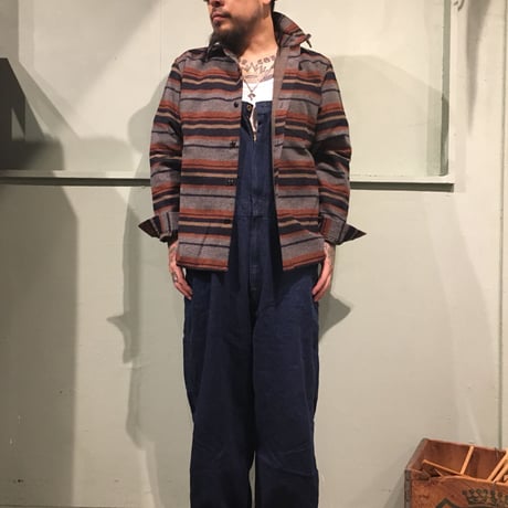 NorthNoName(ノースノーネーム) - BLANKET BORDER SHIRT(ORANGE)