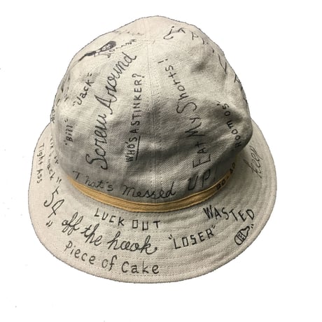 NorthNoName(ノースノーネーム)-”MESSAGE” LINEN HAT(BEIGE)